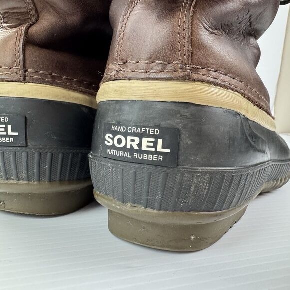 Sorel Men’s Waterproof Duck Boots Brown Leather Rubber Size 12 NM1704-259 - Picture 2 of 15